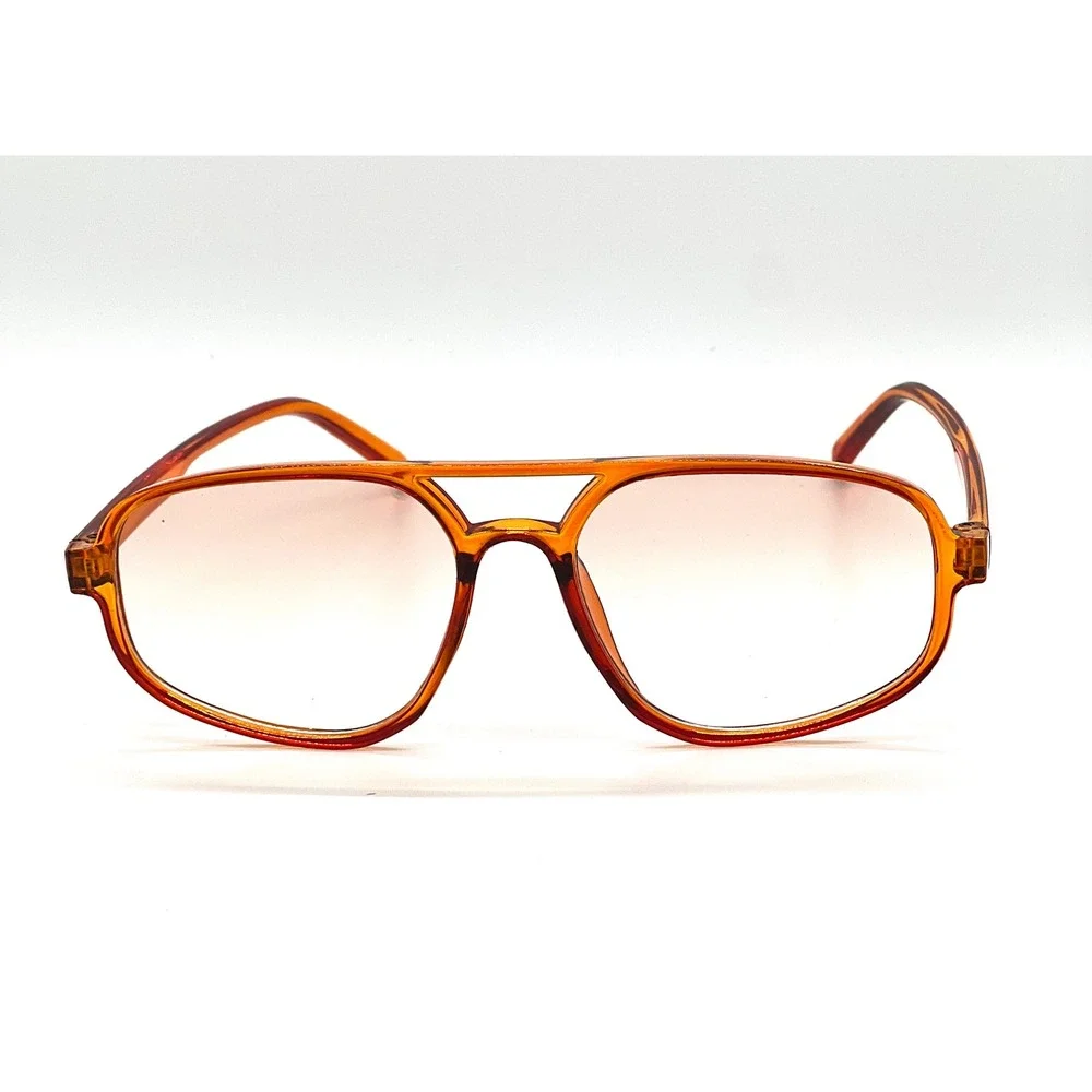 Mens Orange Aviator Sunglasses Gradient Lenses Double‎ Bridge Frame Hip Hop 2026